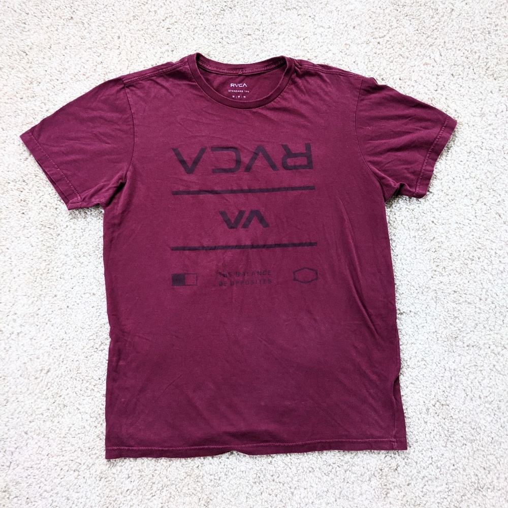 RVCA Logo Graphic T-Shirt Standard Fit Maroon